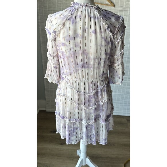 Hemant and Nandita Vivian Dress M Tiered Purple White Shower  Size XS - Picture 6 of 11